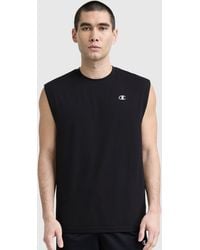 Champion - Sport Crewneck Muscle Tee, Script Logo - Lyst