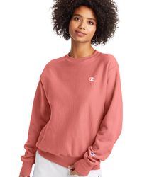 champion reverse weave crew red