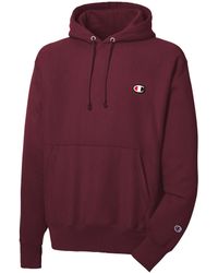 maroon champion reverse weave hoodie