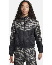 Nike Nsw Leopard-print Jacket in Grey 
