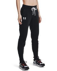 Black Under Armour Track pants and sweatpants for Women | Lyst