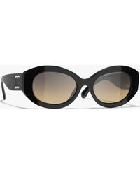 CHANEL - Oval Sunglasses - Lyst