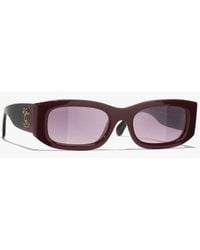CHANEL - Rectangle Sunglasses - Lyst