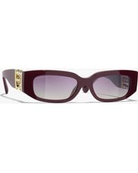 CHANEL - Oval Sunglasses - Lyst