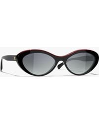 CHANEL - Oval Sunglasses - Lyst