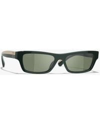 CHANEL - Rectangle Sunglasses - Lyst