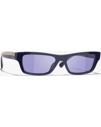 CHANEL - Rectangle Sunglasses - Lyst
