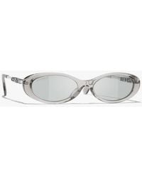 CHANEL - Oval Sunglasses - Lyst