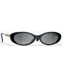 CHANEL - Oval Sunglasses - Lyst