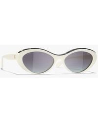CHANEL - Oval Sunglasses - Lyst
