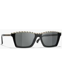 CHANEL - Rectangle Sunglasses - Lyst