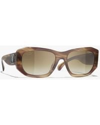 CHANEL - Rectangle Sunglasses - Lyst