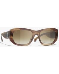 CHANEL - Rectangle Sunglasses - Lyst