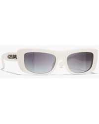 CHANEL - Rectangle Sunglasses - Lyst