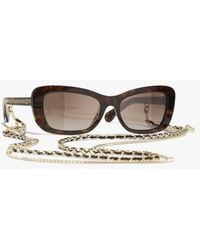 CHANEL - Rectangle Sunglasses - Lyst