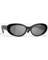 CHANEL - Oval Sunglasses - Lyst