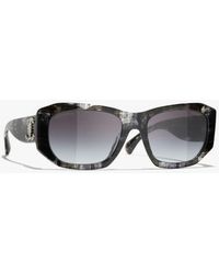 CHANEL - Rectangle Sunglasses - Lyst