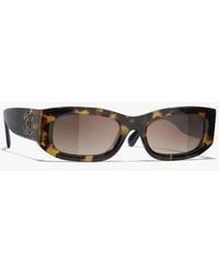 CHANEL - Rectangle Sunglasses - Lyst
