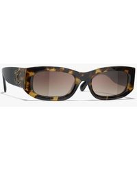 CHANEL - Rectangle Sunglasses - Lyst