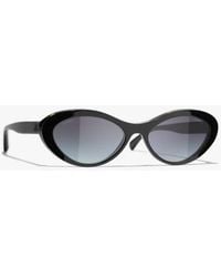 CHANEL - Oval Sunglasses - Lyst