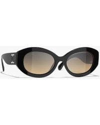 CHANEL - Oval Sunglasses - Lyst