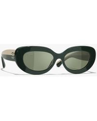 CHANEL - Oval Sunglasses - Lyst
