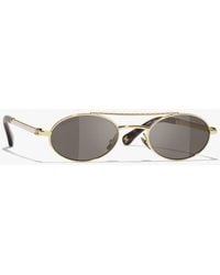 CHANEL - Oval Sunglasses - Lyst