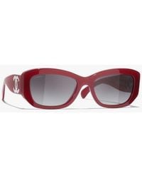 CHANEL - Rectangle Sunglasses - Lyst