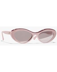 CHANEL - Oval Sunglasses - Lyst