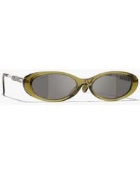 CHANEL - Oval Sunglasses - Lyst