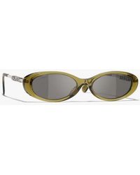 CHANEL - Oval Sunglasses - Lyst