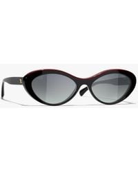 CHANEL - Oval Sunglasses - Lyst