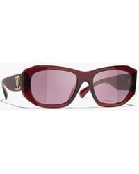CHANEL - Rectangle Sunglasses - Lyst