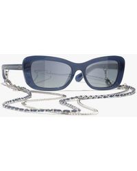 CHANEL - Rectangle Sunglasses - Lyst