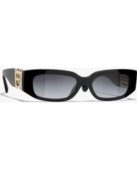 CHANEL - Oval Sunglasses - Lyst