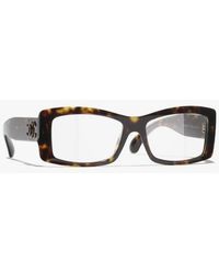 CHANEL - Rectangle Eyeglasses - Lyst