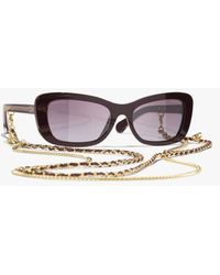 CHANEL - Rectangle Sunglasses - Lyst