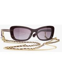 CHANEL - Rectangle Sunglasses - Lyst
