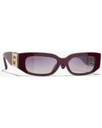 CHANEL - Oval Sunglasses - Lyst