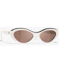 CHANEL - Oval Sunglasses - Lyst