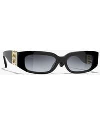 CHANEL - Oval Sunglasses - Lyst