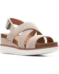Clarks Lizby Cross Wedge Sandals - Multicolour