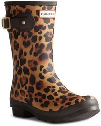 HUNTER - Original Short Leopard Wellingtons - Lyst
