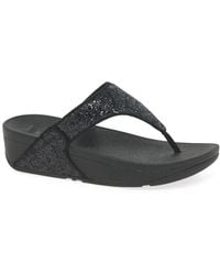 Fitflop - Fitflop Lulu Glitter Toe Post Sandals - Lyst
