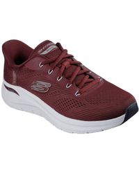 Skechers - Arch Fit 2.0 Lestur Textile Burgundy Trainers - Lyst