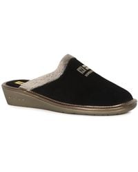 Nordika's - Suede Wedge Mule Slippers - Lyst