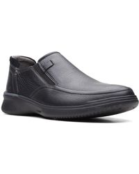 clarks leather slip ons