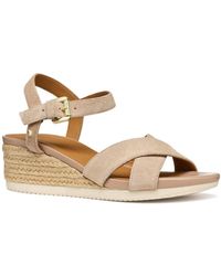 Geox - D Ischia Corda Wedge Sandals - Lyst