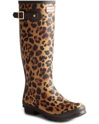 HUNTER - Original Tall Leopard Wellingtons - Lyst