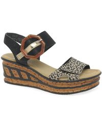 Rieker - Gift Wedge Heel Sandals - Lyst